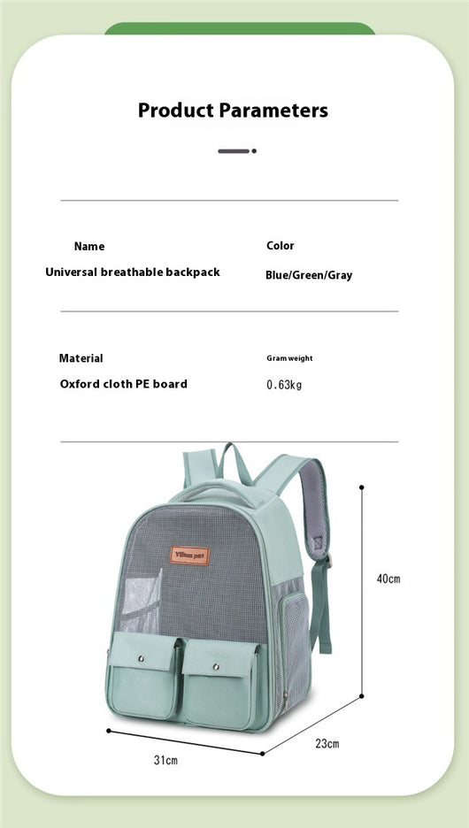 Mochila Transportadora Respirable para Mascotas - Gran Capacidad y Plegable - Image 10