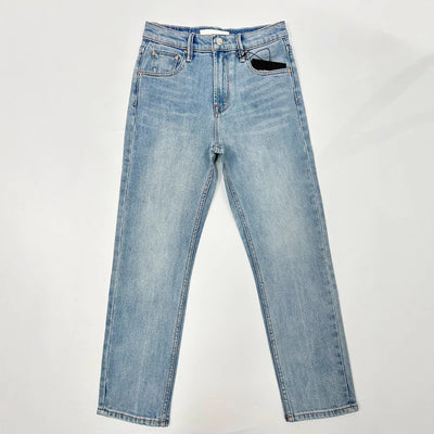 Jeans Skinny Cintura Alta Azul Claro Corte Recto Crop para Mujer - Image 3