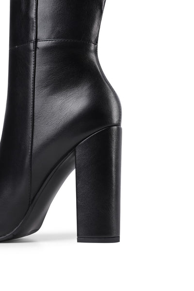 Botas Altas de Tacón Grueso Punta Afilada para Otoño e Invierno - Image 42