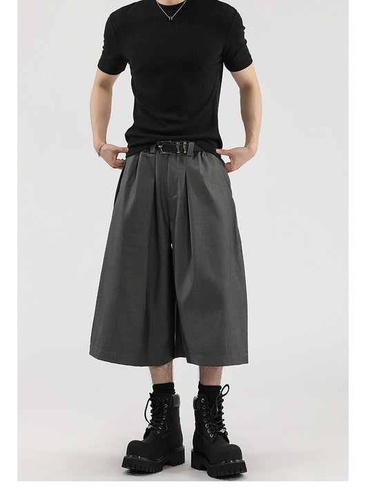 Pantalones Cortos de Vestir con Pliegues y Caída Ancha para Hombre - Image 11