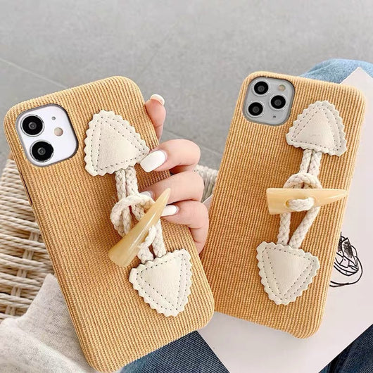 Funda de Cuero Suave para Celular - Botón Cuerno Otoño Invierno - Image 6