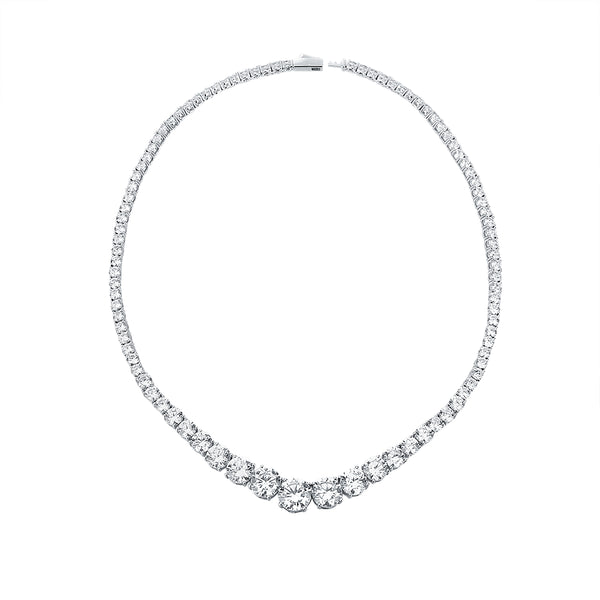 Collar de Plata 925 con Moissanita en Línea Completa para Mujer - Image 5
