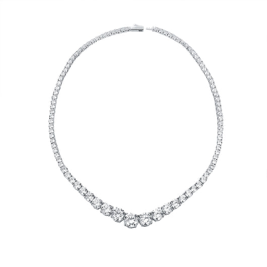 Collar de Plata 925 con Moissanita en Línea Completa para Mujer - Image 5