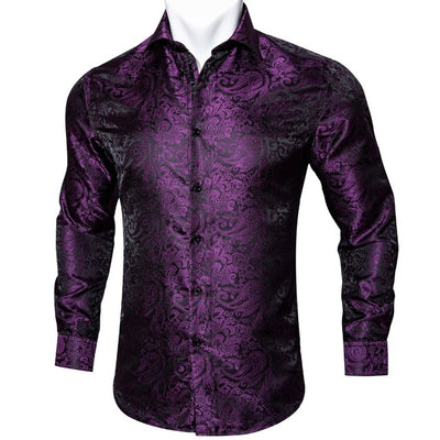 Camisa de Seda Estampado Paisley Azul Verdoso - Diseño Floral Sofisticado para Hombre - Image 40