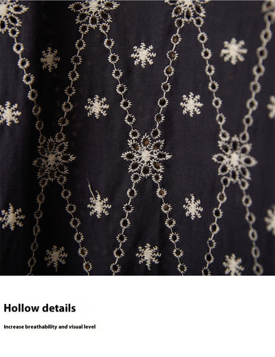 Camisa Suelta de Algodón Puro con Cuello Cubano y Bordado Festivo - Image 10