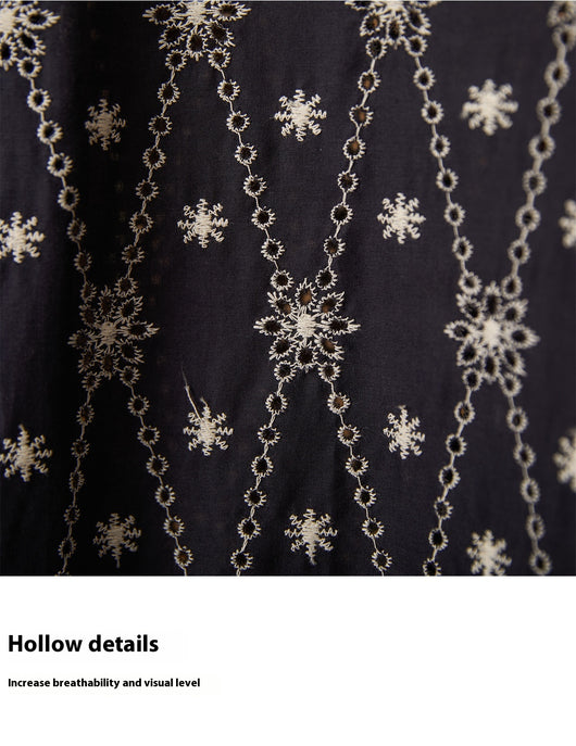Camisa Suelta de Algodón Puro con Cuello Cubano y Bordado Festivo - Image 10