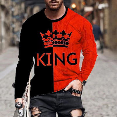 Camiseta Manga Larga Talla Grande Hombre Impresión 3D Digital