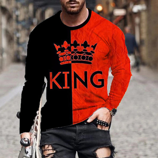 Camiseta Manga Larga Talla Grande Hombre Impresión 3D Digital