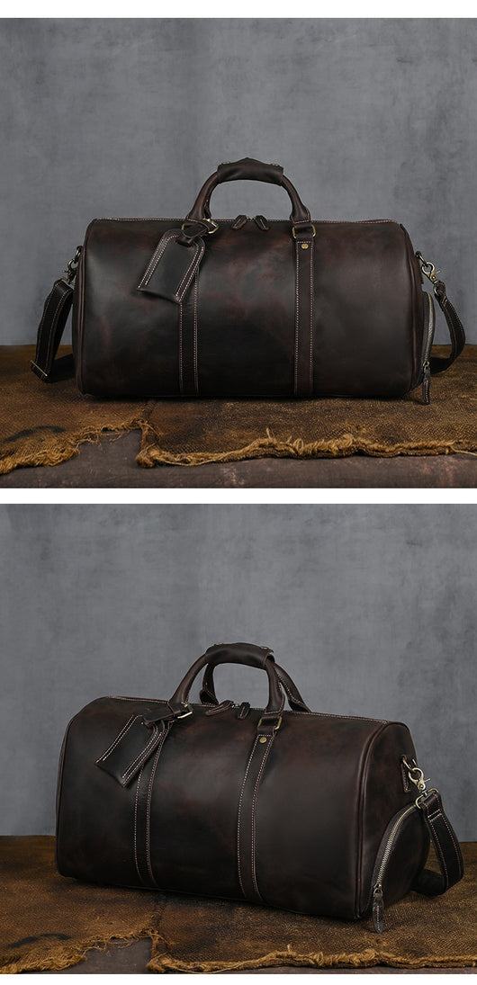 Bolsa Mensajero de Cuero para Viajes - Gran Capacidad Portátil - Image 9