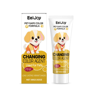 EelJoy Pet-Safe Changing Color Agent in Pink, shown in its box and tube, for long-lasting vibrant pet hair. - Image 3