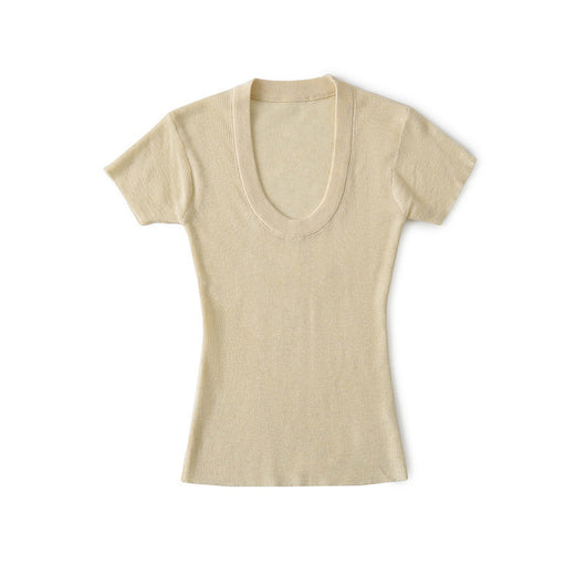 Blusa Ajustada de Lana Estilo Europeo - Cuello Redondo Liso y Elástico - Image 26