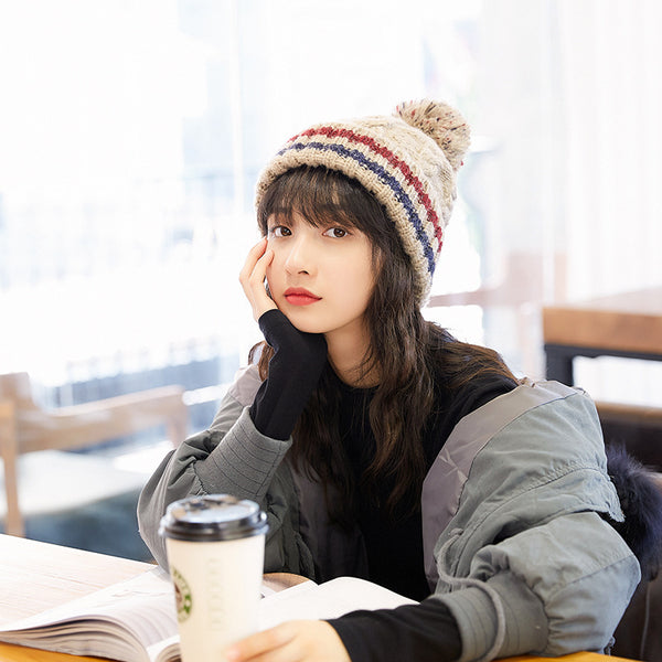 Gorro de Lana Gruesa Abrigado Versátil para Invierno