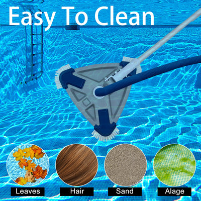 Cepillo Triangular Manual con Succión para Limpieza de Piscinas