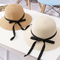 Sombrero de Paja para Mujer con Lazo Plegable y Ala Ancha