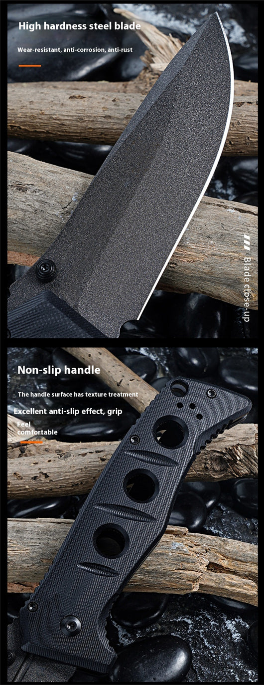 Cuchillo Plegable Táctico D2 con Mango G10 y Soporte de Espalda - Image 7