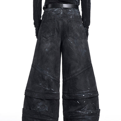 Pantalones Cargo Graffiti Pintura Manual Cintura Doble Hombre Otoño Invierno - Image 4