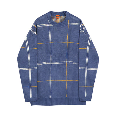Suéter Holgado Azul para Hombre - Cuello Redondo Tejido Grueso - Image 11