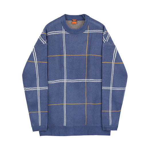 Suéter Holgado Azul para Hombre - Cuello Redondo Tejido Grueso - Image 11