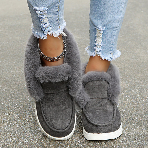 Zapatos Casuales de Algodón para Mujer Talla Grande con Punta Redonda