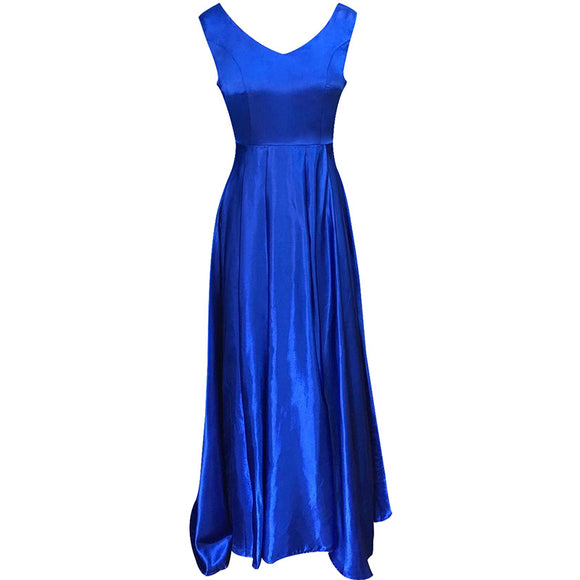 Vestido de Gala Escotado sin Mangas con Espalda Descubierta y Moño
