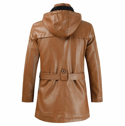 Abrigo de Cuero Largo para Hombre Talla Grande - Image 14