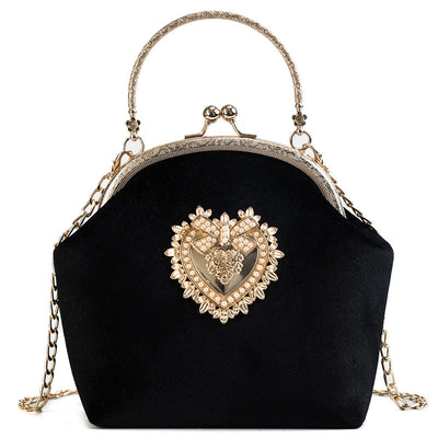 Bolso de Mano Retro Dorado en Terciopelo con Diamantes - Edición Personalizada - Image 8