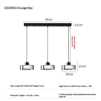 Lámpara de Techo Dormitorio Cobre Moderno Minimalista con Cristal - Image 9