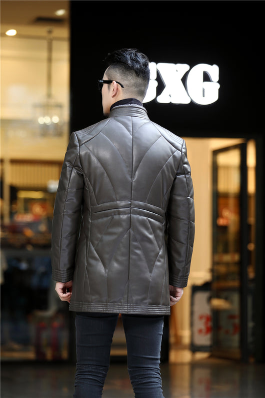 Chaqueta de Cuero y Plumón para Hombre Haining - Image 11