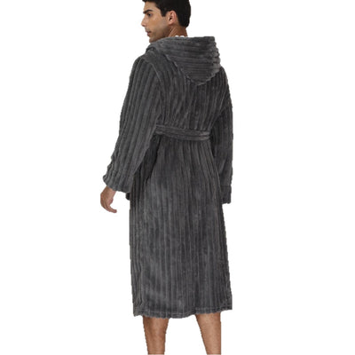 Bata Larga Térmica con Capucha para Hombre - Franela Gruesa - Image 5