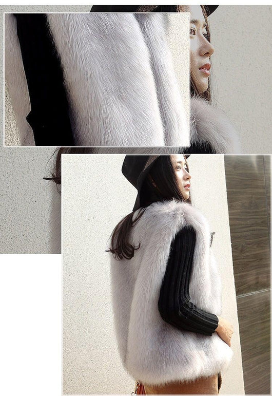 Chaleco de Lana Gruesa Estilo Visón Imitado - Conjunto Coordinado - Image 17