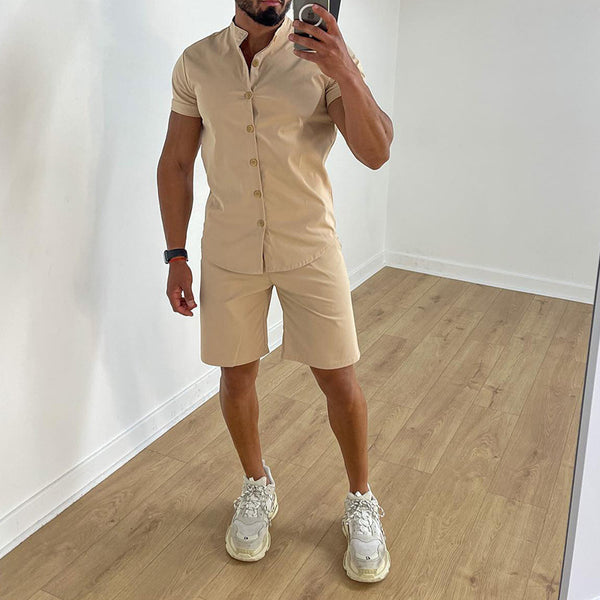 Conjunto de Dos Piezas con Camisa Manga Corta para Hombre