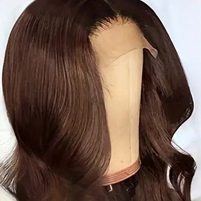 Peluca Ondulada Marrón Oscuro con Encaje Frontal - Cabello Largo y Voluminoso - Image 24