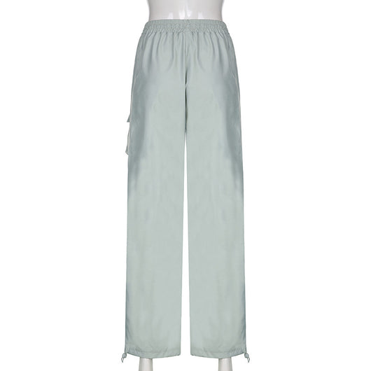 Pantalón Overol Cintura Alta con Bolsillos - Estilo Casual Recto - Image 13