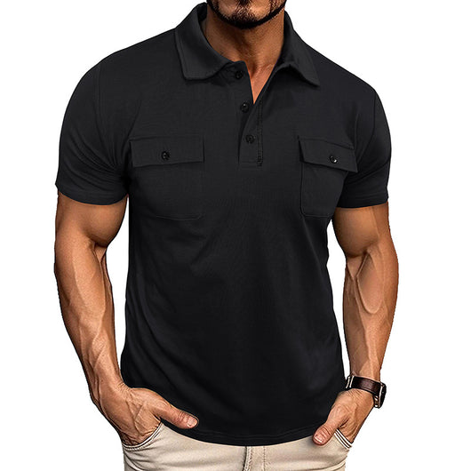 Polo Casual de Verano con Bolsillos y Botones para Hombre - Image 2
