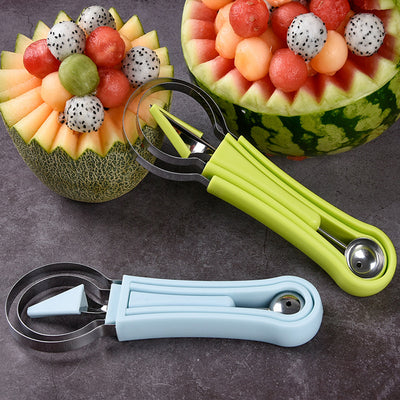 Excavador de Frutas 3 en 1 de Acero Inoxidable - Cuchara Multiusos Portátil