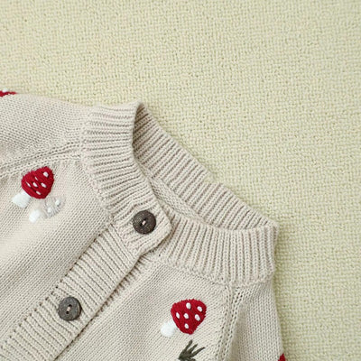Cardigan Tejido con Setas Bordadas a Mano para Niños - Image 10