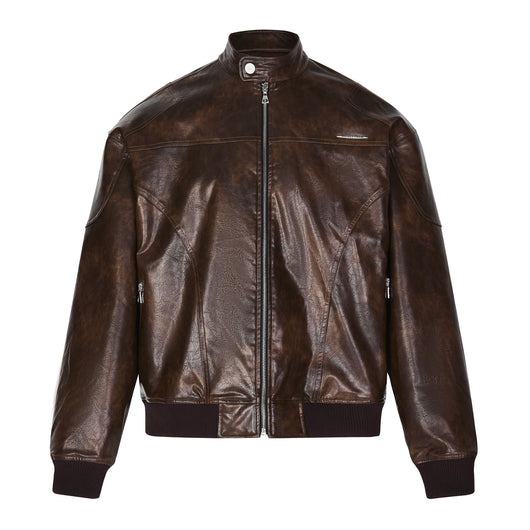 Chaqueta de Cuero PU Retro Street con Remaches de Color - Image 5
