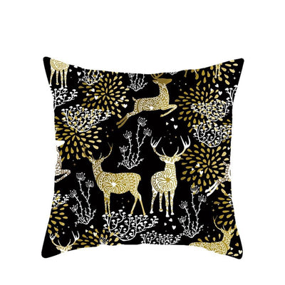 Funda de Almohada Navideña con Diseño de Ciervo y Patrón Geométrico - Image 10