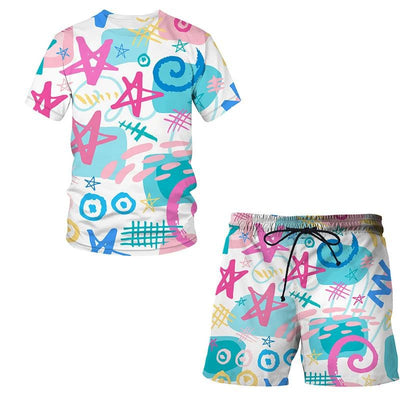 Conjunto de Shorts Casuales para Hombre con Estampado Digital 3D - Image 9