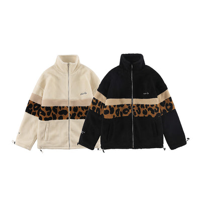 Abrigo de Lana de Cordero Hombre Estampado Leopardo - Corte Holgado y Cálido - Image 18