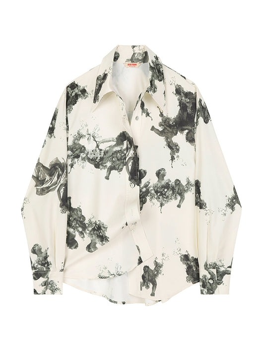 Chaqueta Retro Oversized con Estampado de Caracteres Coreanos - Image 12