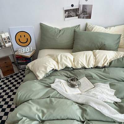 Juego de Cama de Algodón Lavado con Bloques de Color Coordinado - Image 12