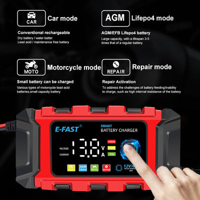 Cargador de Batería LiFePO4 12V para Vehículos Automotrices