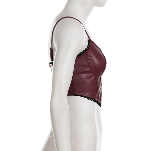 Camiseta Corsetería con Parches de Encaje Asimétrica - Image 8