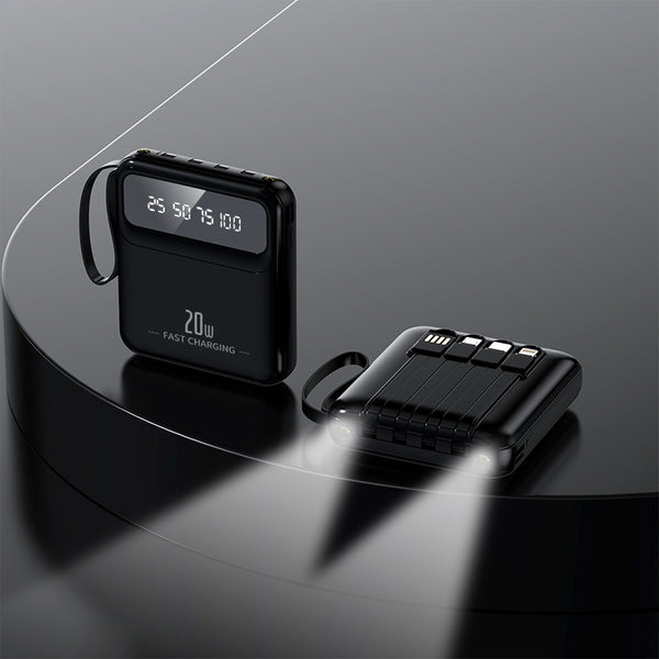 Batería Portátil 20000 mAh con Cable Integrado