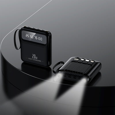 Batería Portátil 20000 mAh con Cable Integrado