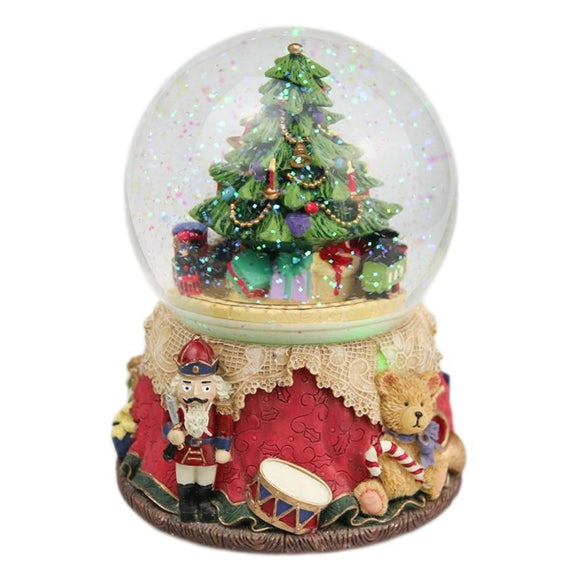 Caixa de Música Giratória com Bola de Cristal de Floco de Neve