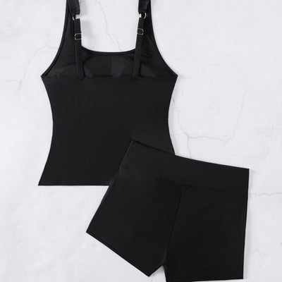 Bikini Deportivo Cintura Alta Dos Piezas Cuello U Liso - Image 4