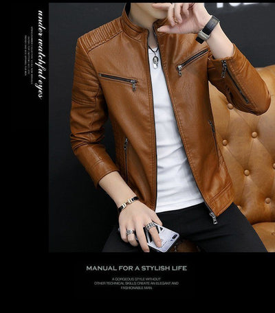 Chaqueta de Cuero para Hombre Primavera Otoño - Image 11