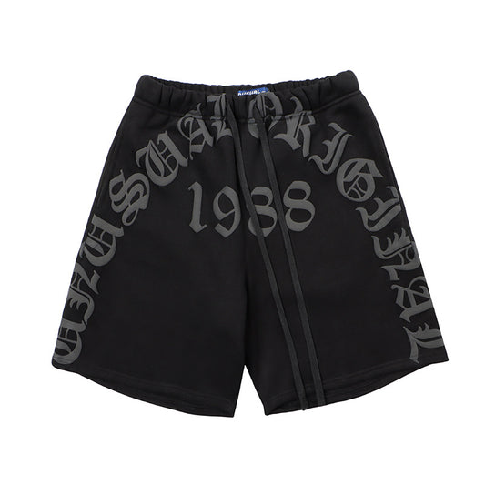 Shorts de Sudadera Casual con Letras en Espuma para Hombre